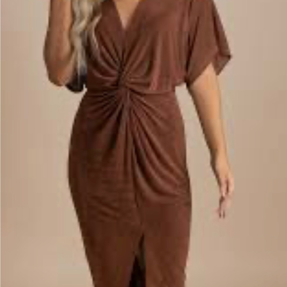 Lovely Day midi dress w twist detail